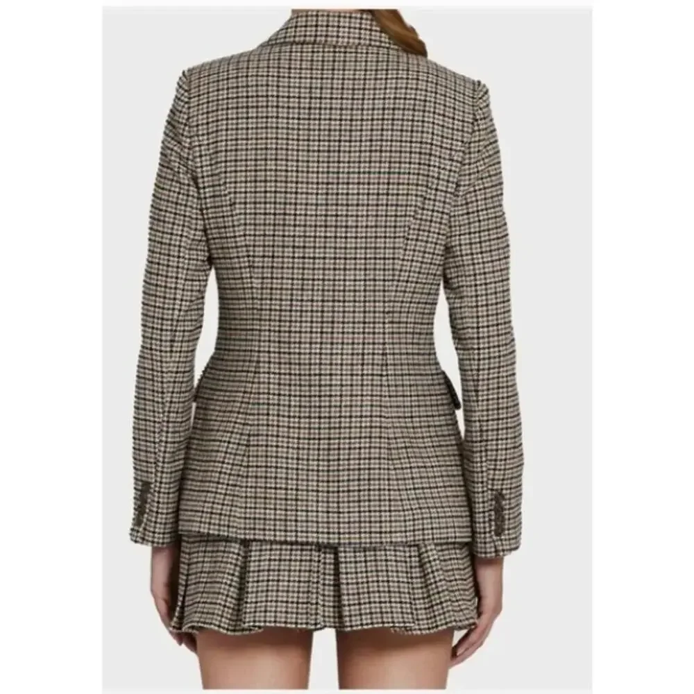 Amanda Uprichard Aldridge Houndstooth Blazer Size Medium‎